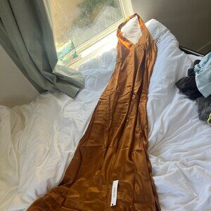 Reformation Daniela silk dress, copper, new, past return window
